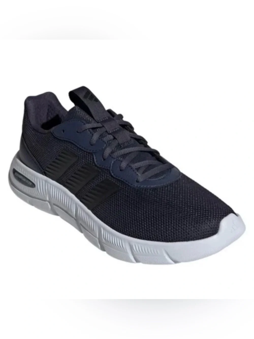adidas Men's Navy and White Cloudfoam Flex Athletic Shoes